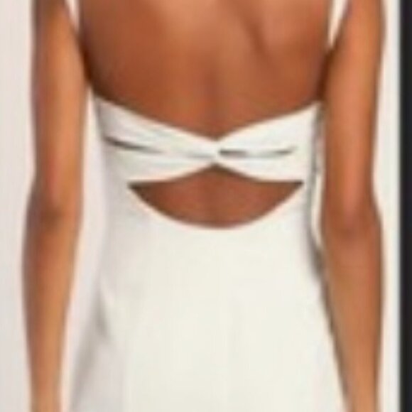 Lulus White Maxi Dress Sz L # 404 - Picture 1 of 9